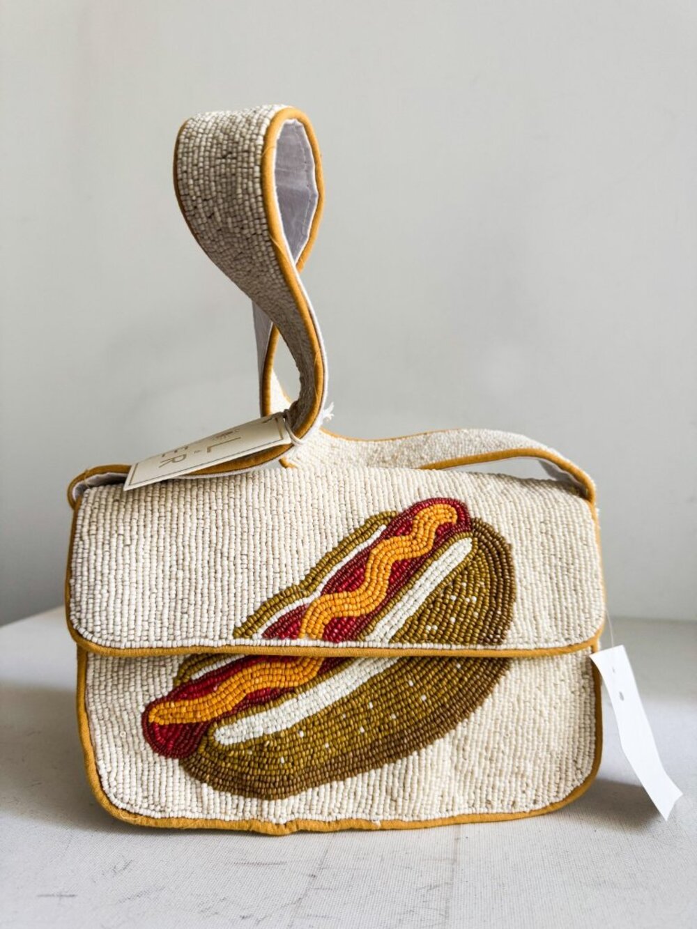 Sol and Mer Hot Dog Motif Beaded Shoulder Bag - Picture 4 of 5